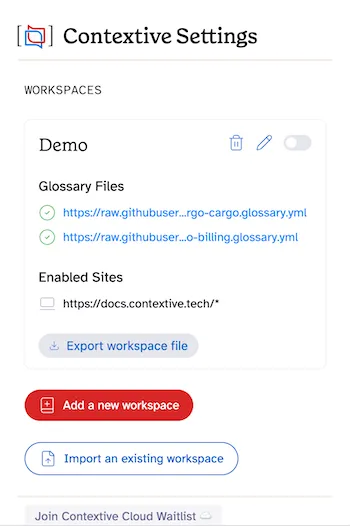 Deactivating a workspace
