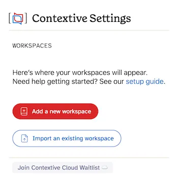 Contextive Browser Extension Workspaces Setup