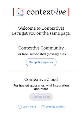 Contextive Browser Extension Welcome Screen